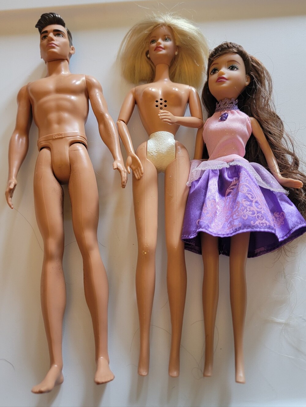 Barbie & Ken Doll Lot - 3 Dolls, 1 Dressed